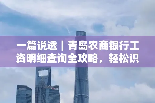 一篇说透｜青岛农商银行工资明细查询全攻略，轻松识别真假流水