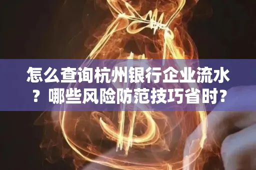 怎么查询杭州银行企业流水？哪些风险防范技巧省时？